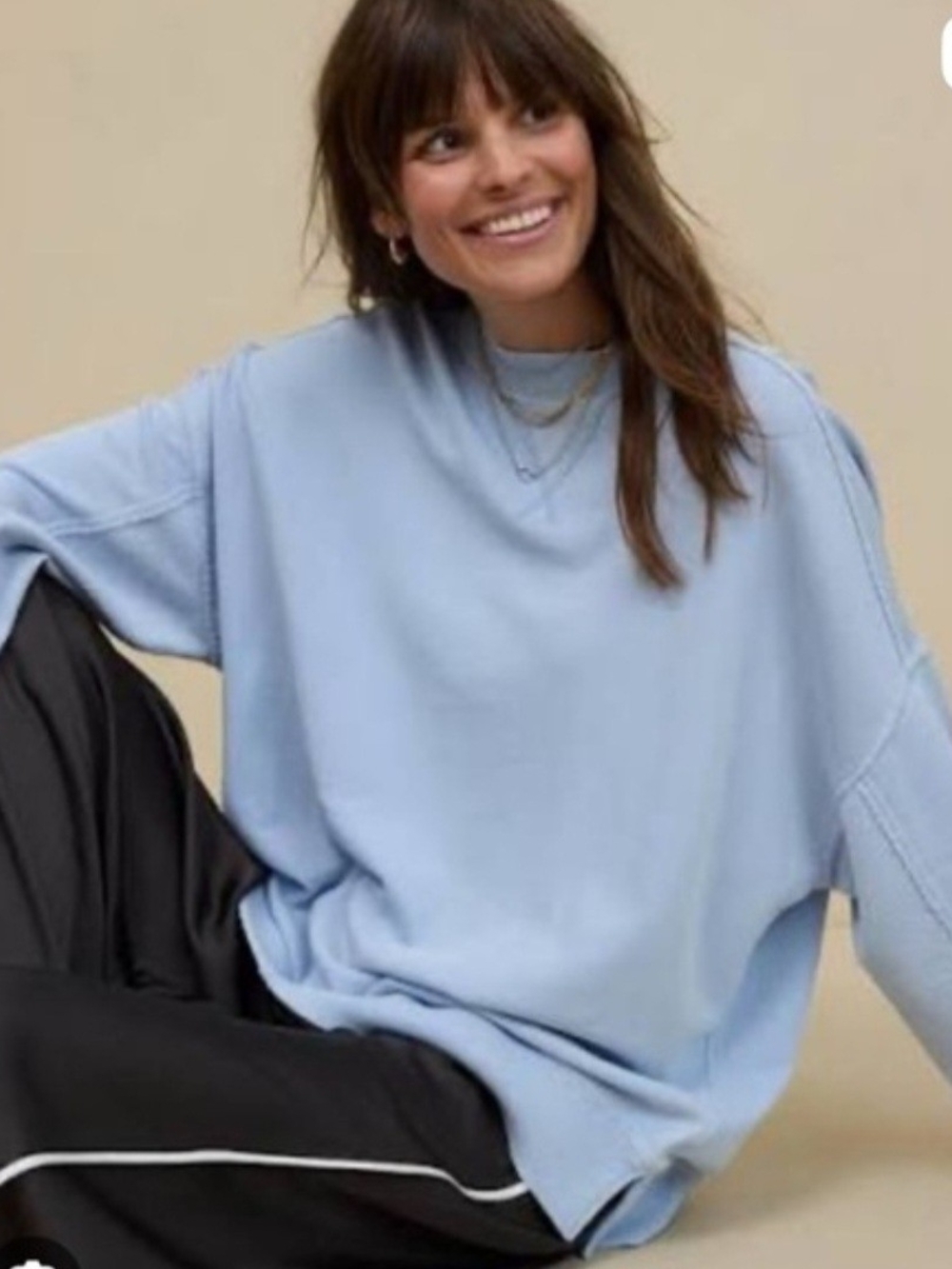 Aerie Big Chill Crewneck Oversized Sweatshirt, In Denim Blue, Sz. XL